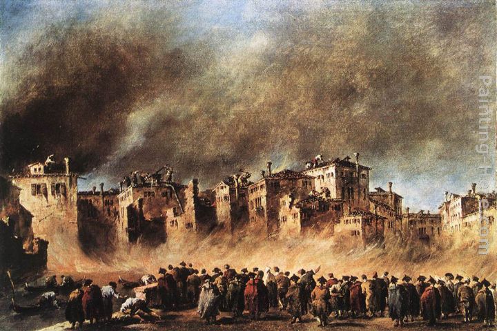 Fire in the Oil Depot at San Marcuola painting - Francesco Guardi Fire in the Oil Depot at San Marcuola art painting